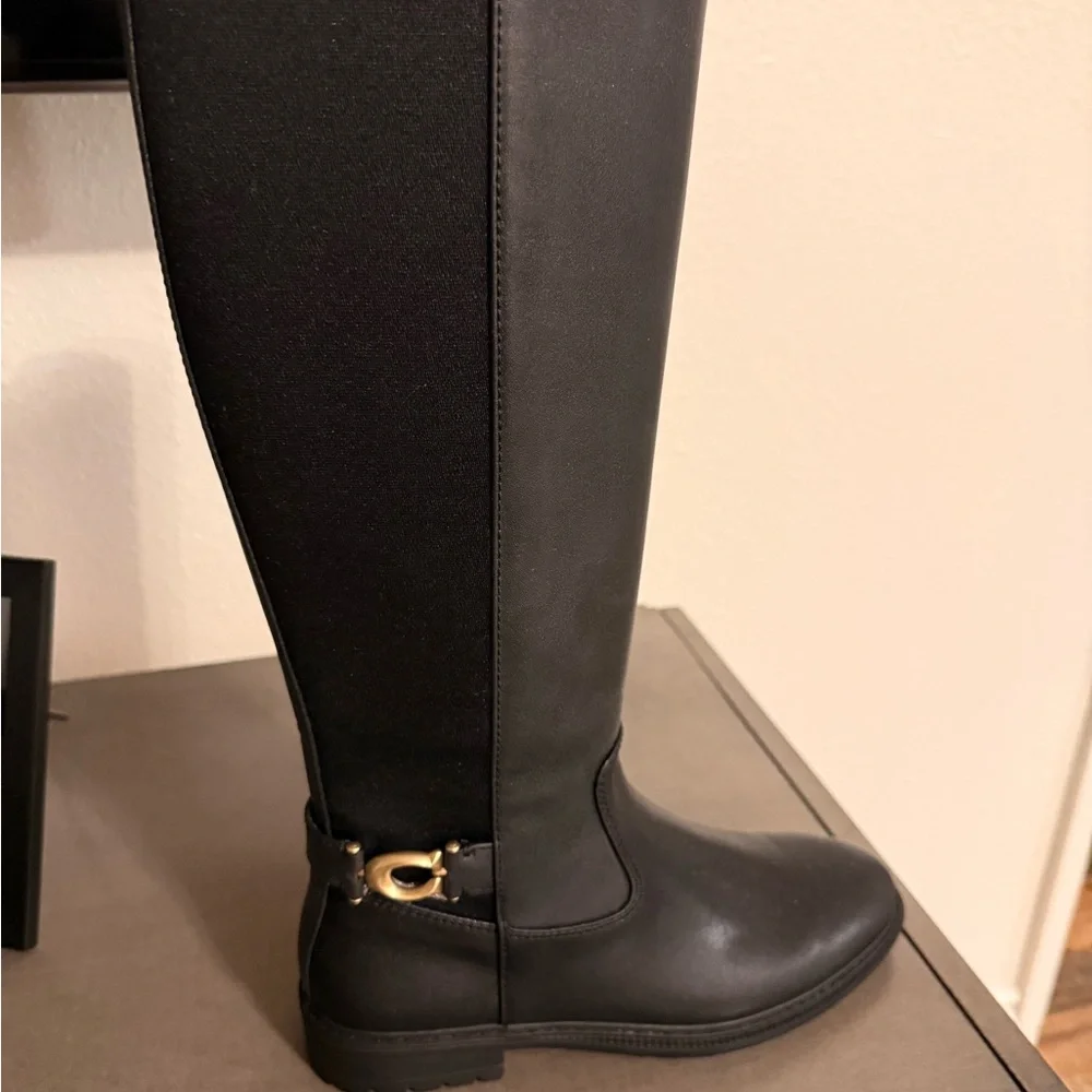 Coach Black Riding Boots , Faith size 6.5B NIB/ gorgeous!!!